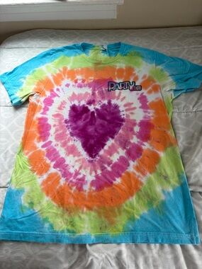 Bella Canvas Tie-Dye Heart Tee in Blue, Green, Orange, Pink, Purple